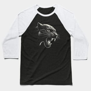 Aggressive Black Panther Baseball T-Shirt